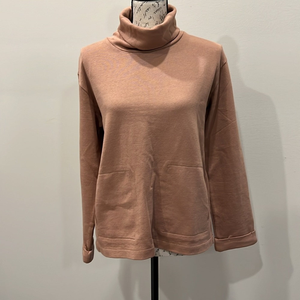 WRAP LONDON‎ WOMEN’S FUNNEL NECK TUNIC WITH POCKETS, ORGANIC COTTON, SIZE 2